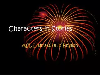 Characters in Stories