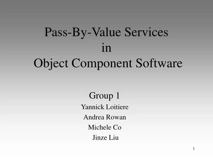 pass by value services in object component software