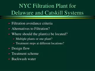 NYC Filtration Plant for Delaware and Catskill Systems