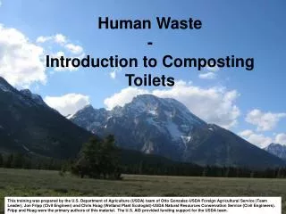 Human Waste - Introduction to Composting Toilets