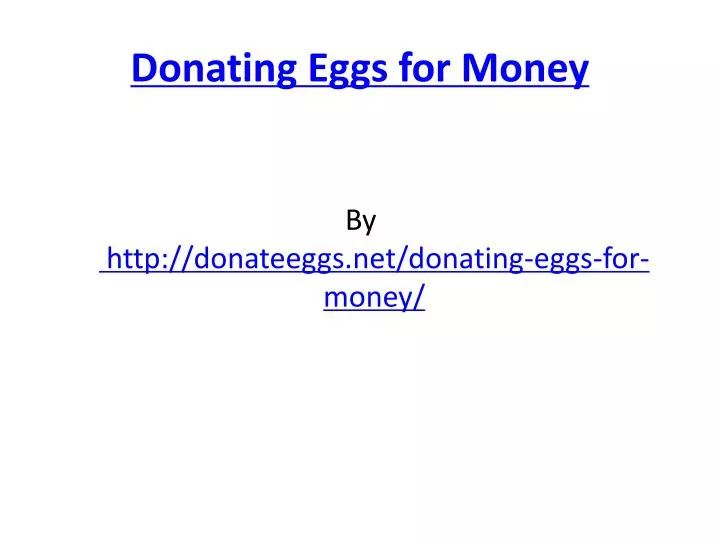 donating eggs for money