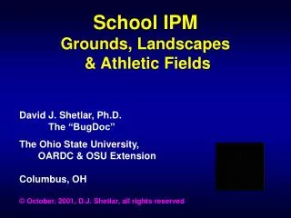 School IPM Grounds, Landscapes &amp; Athletic Fields