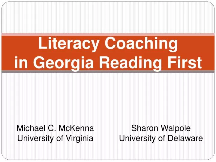 literacy coaching in georgia reading first