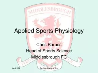 Applied Sports Physiology
