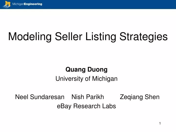 modeling seller listing strategies