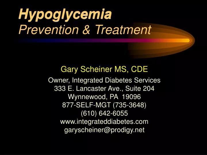 hypoglycemia prevention treatment