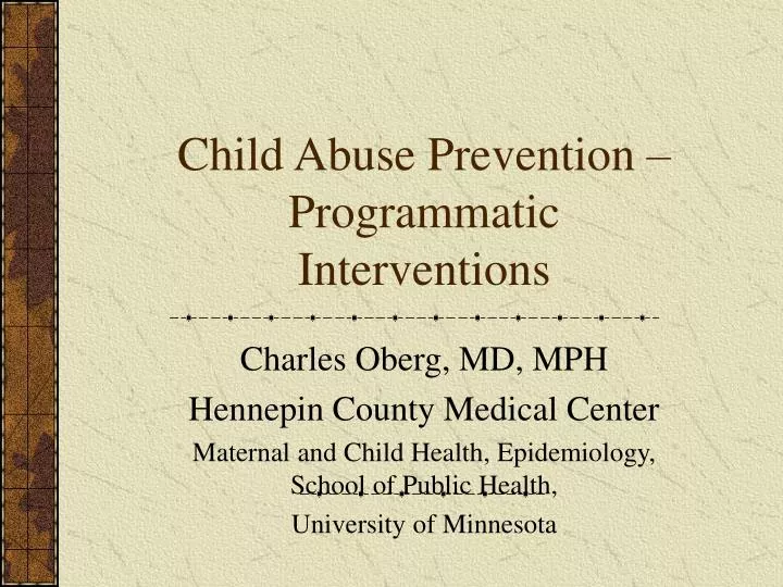 child abuse prevention programmatic interventions