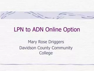 LPN to ADN Online Option