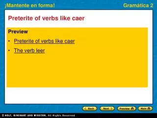 Preterite of verbs like caer