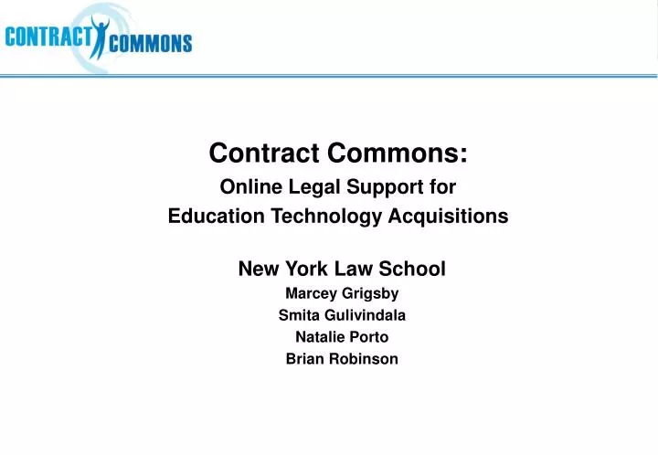 contract commons online legal support for education technology acquisitions