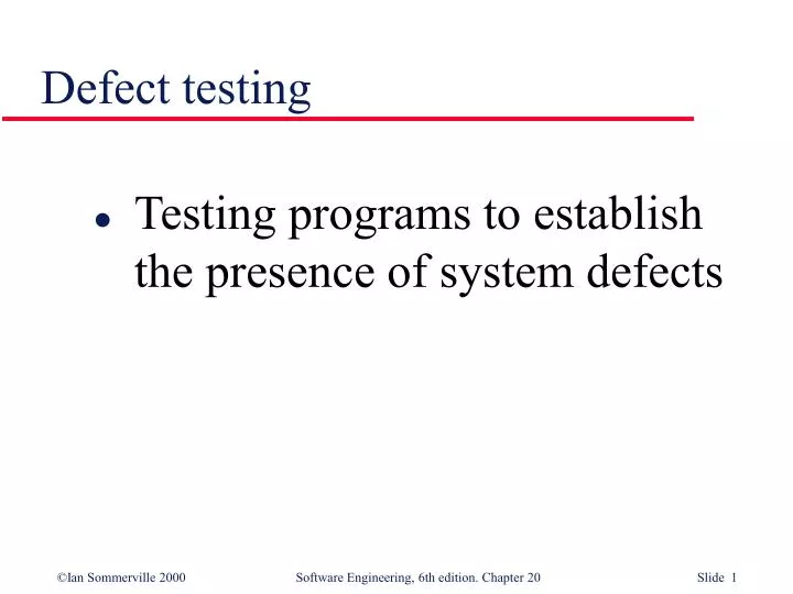 defect testing