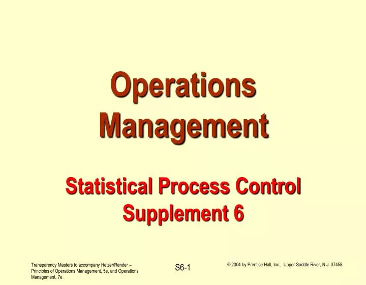 operations management statistical process control supplement 6