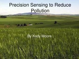 Precision Sensing to Reduce Pollution
