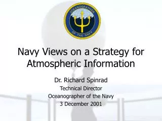 Navy Views on a Strategy for Atmospheric Information