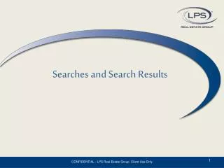 Searches and Search Results