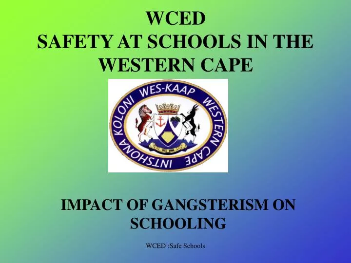 wced safety at schools in the western cape