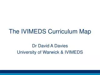 The IVIMEDS Curriculum Map