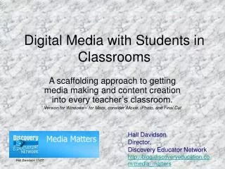 Digital Media with Students in Classrooms