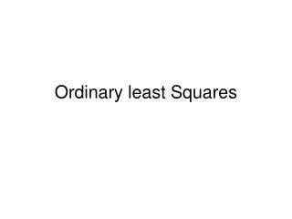 Ordinary least Squares
