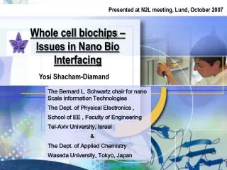 Whole cell biochips – Issues in Nano Bio Interfacing