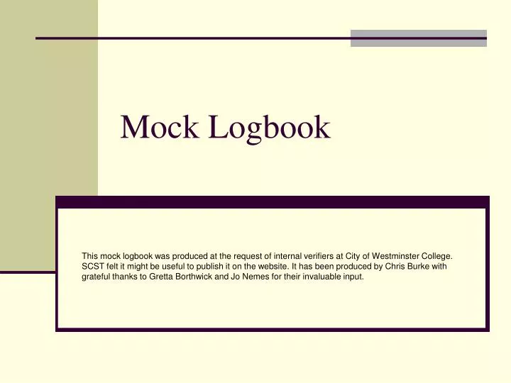 mock logbook