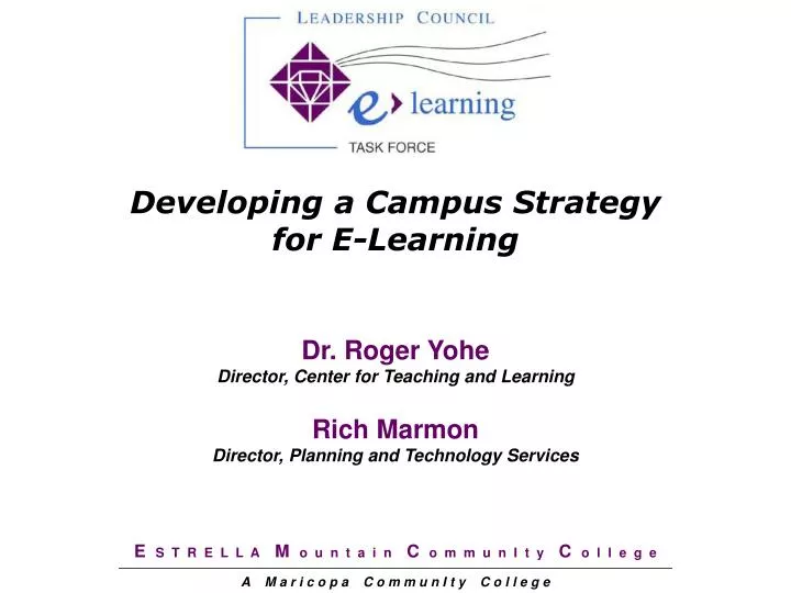 developing a campus strategy for e learning