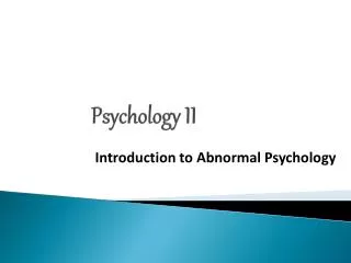Psychology II