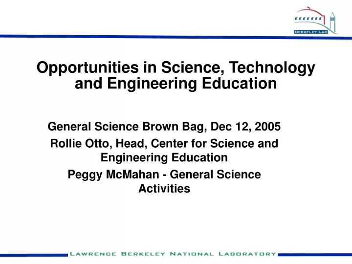 opportunities in science technology and engineering education