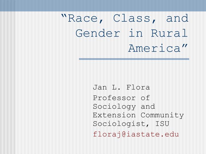 race class and gender in rural america