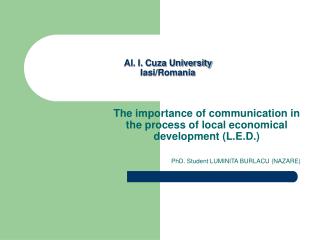 Al. I. Cuza University Iasi/Romania