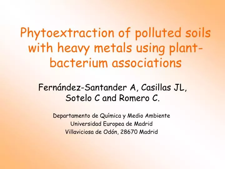 phytoextraction of polluted soils with heavy metals using plant bacterium associations