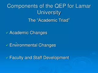 Components of the QEP for Lamar University