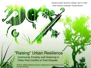 &quot;Raising&quot; Urban Resilience