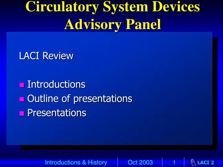 circulatory system devices advisory panel