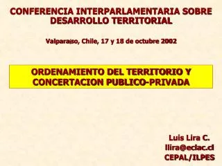 ORDENAMIENTO DEL TERRITORIO Y CONCERTACION PUBLICO-PRIVADA