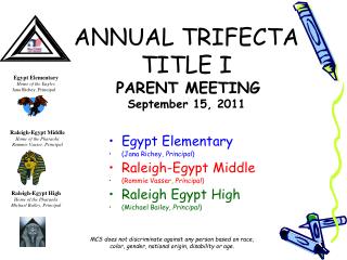 ANNUAL TRIFECTA TITLE I PARENT MEETING September 15, 2011