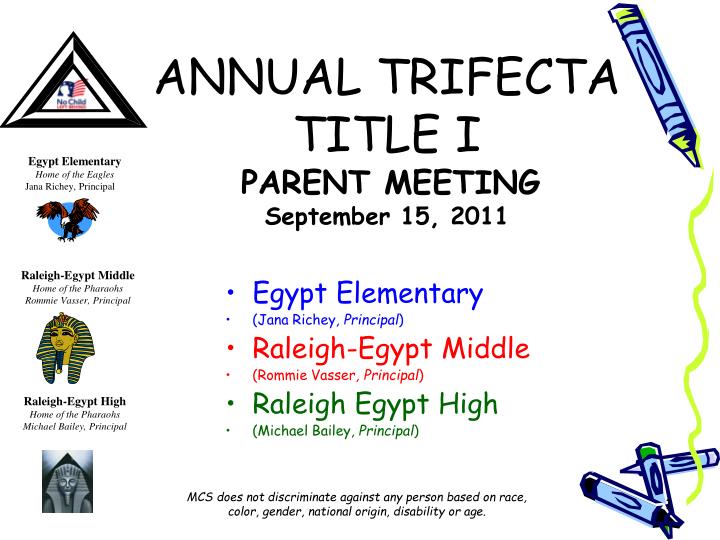 annual trifecta title i parent meeting september 15 2011