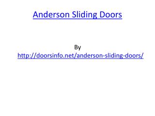 Anderson Sliding Doors