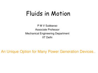 Fluids in Motion