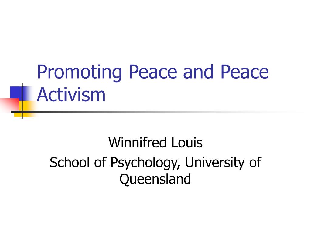 PPT - Promoting Peace and Peace Activism PowerPoint Presentation, free ...