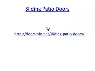 Sliding Patio Doors