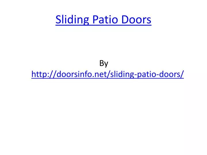 sliding patio doors