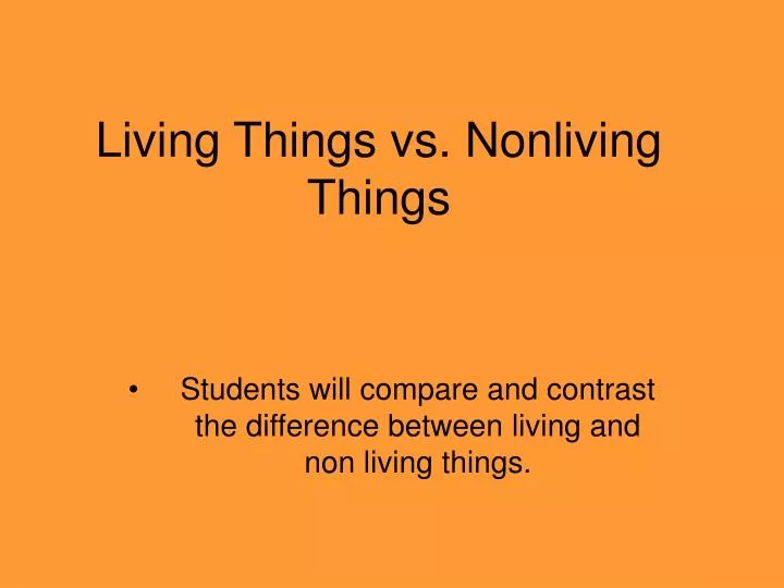living things vs nonliving things