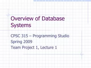 Overview of Database Systems