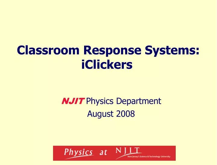 classroom response systems iclickers