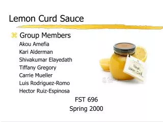 Lemon Curd Sauce