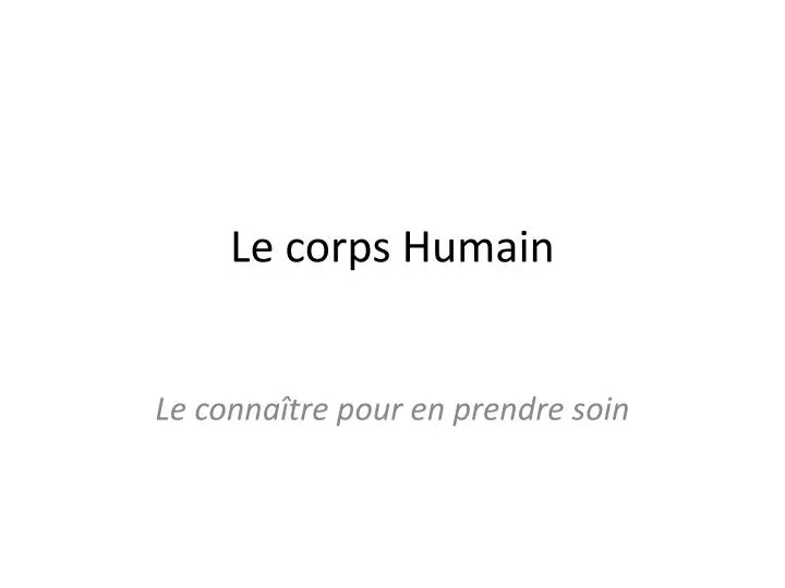 le corps humain