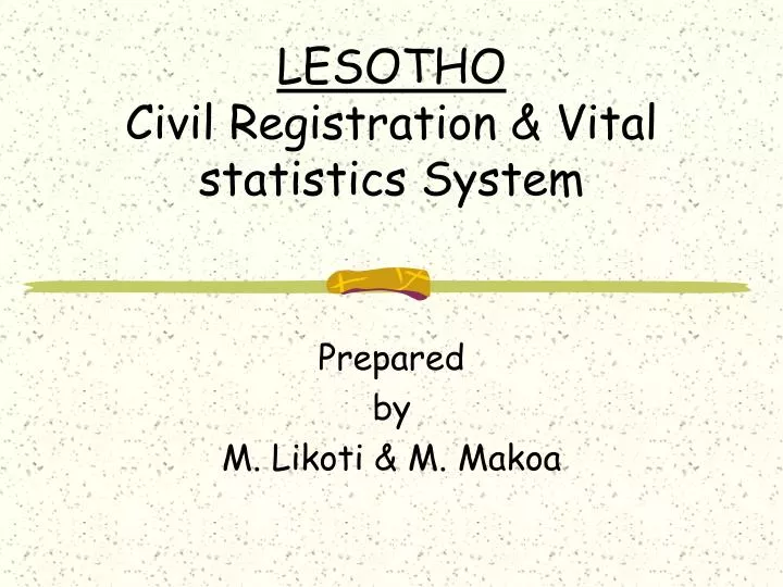 lesotho civil registration vital statistics system