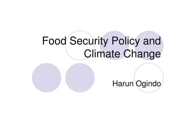 food security policy and climate change
