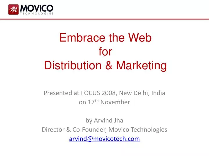 embrace the web for distribution marketing